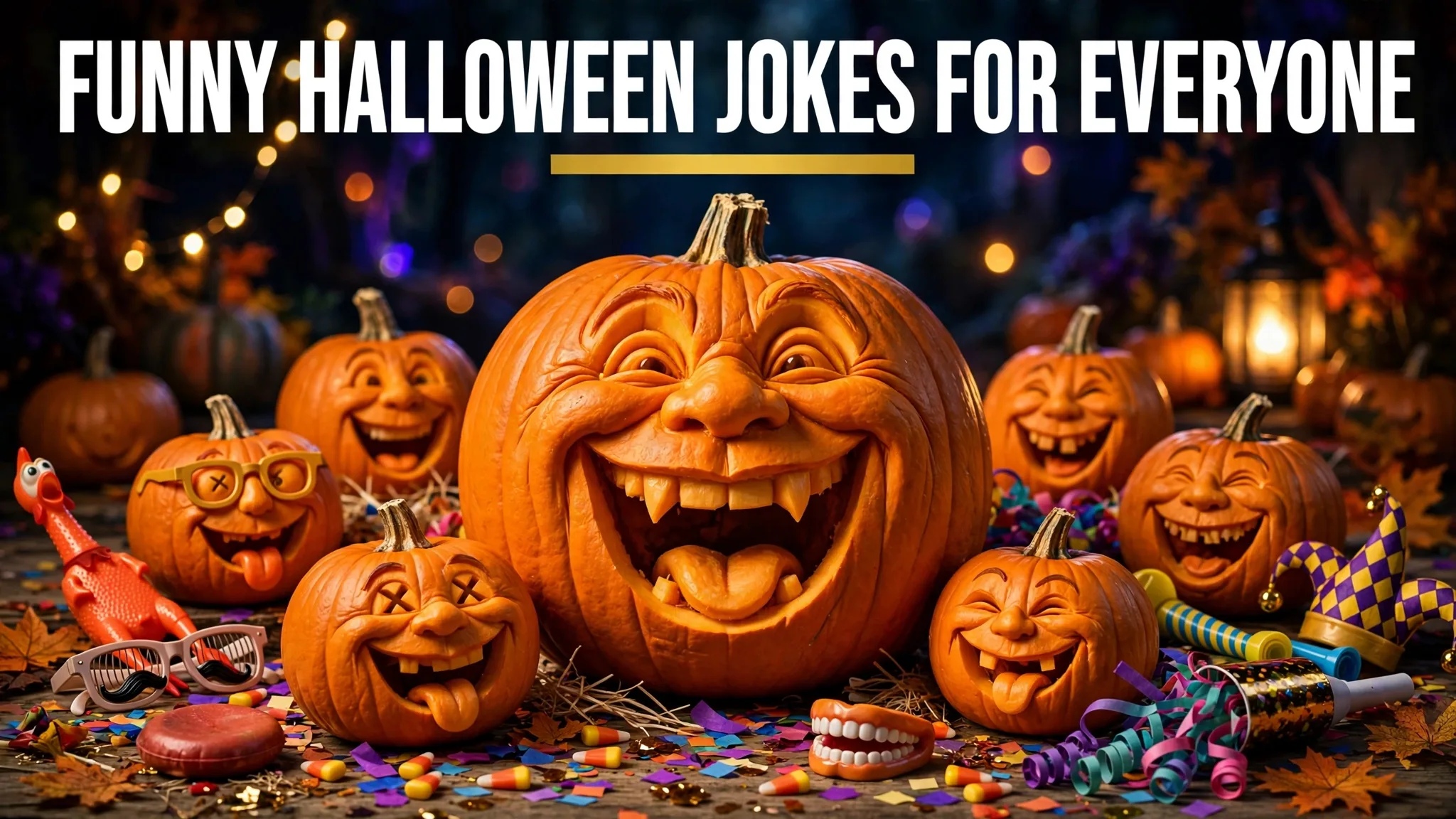 Carved pumpkins with funny faces