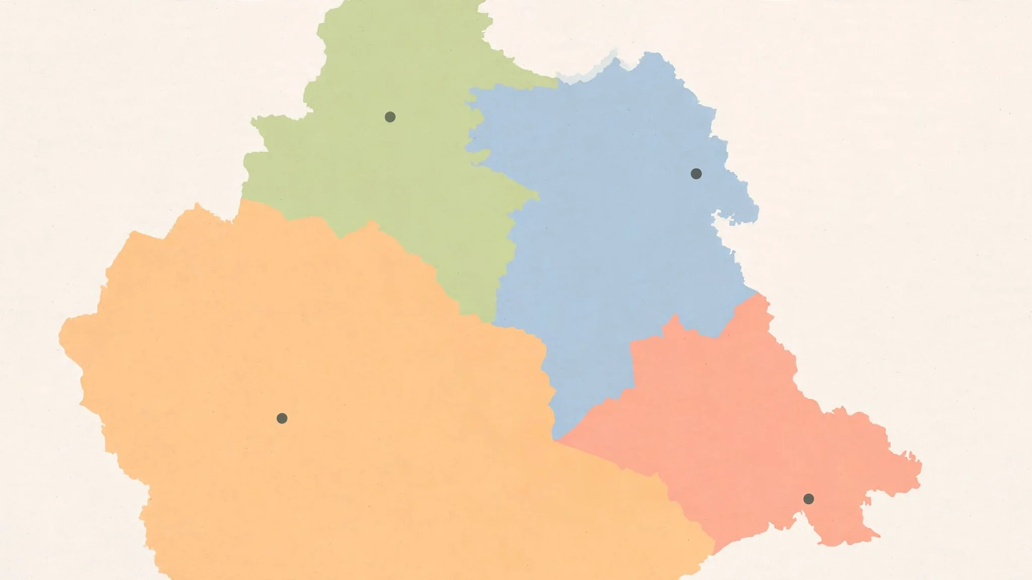 A map of Pakistan showing its four provinces in different colours, with their capital cities marked.